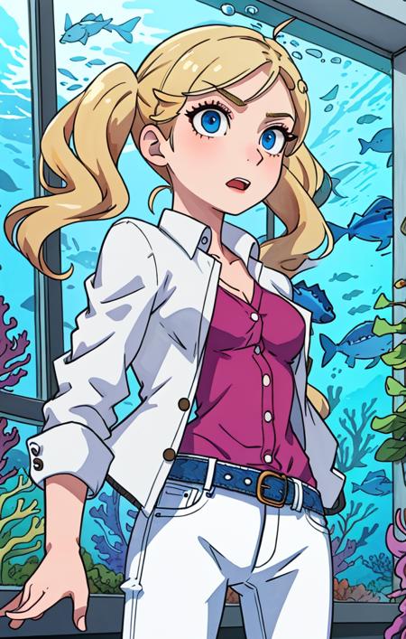 50664-2375457795-watercolor, outdoors, underwater, glass, windows, aquarium, casual clothes, jacket, button up shirt, jeans, belt, ann takamaki [.png